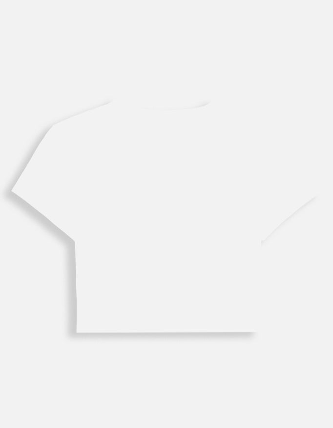 Women's graphic baby tee, white fitted crop top, plain back