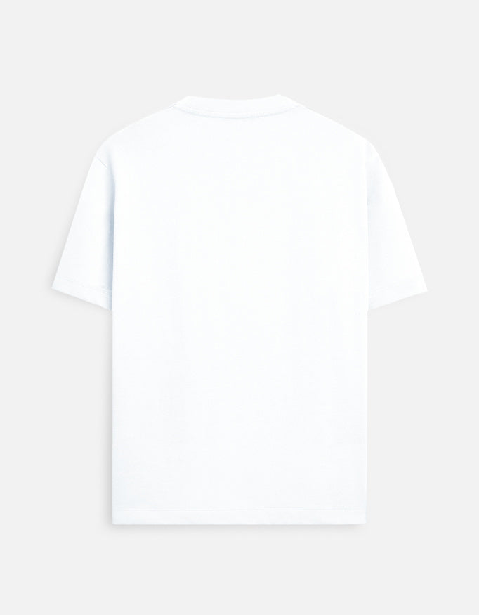 White unisex crew-neck T-shirt, back view