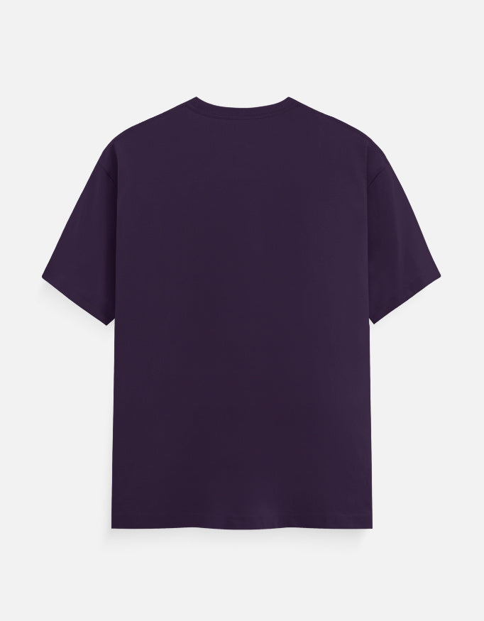 Purple unisex crew-neck t-shirt back view, no graphic