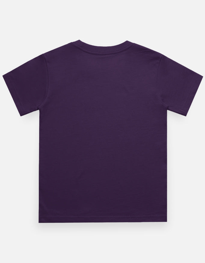 Kids crew neck T-shirt, purple, short sleeves
