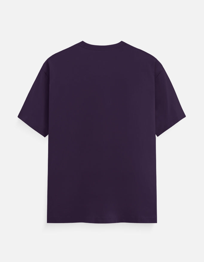 Unisex crew-neck T-shirt in purple, plain front with no visible graphic