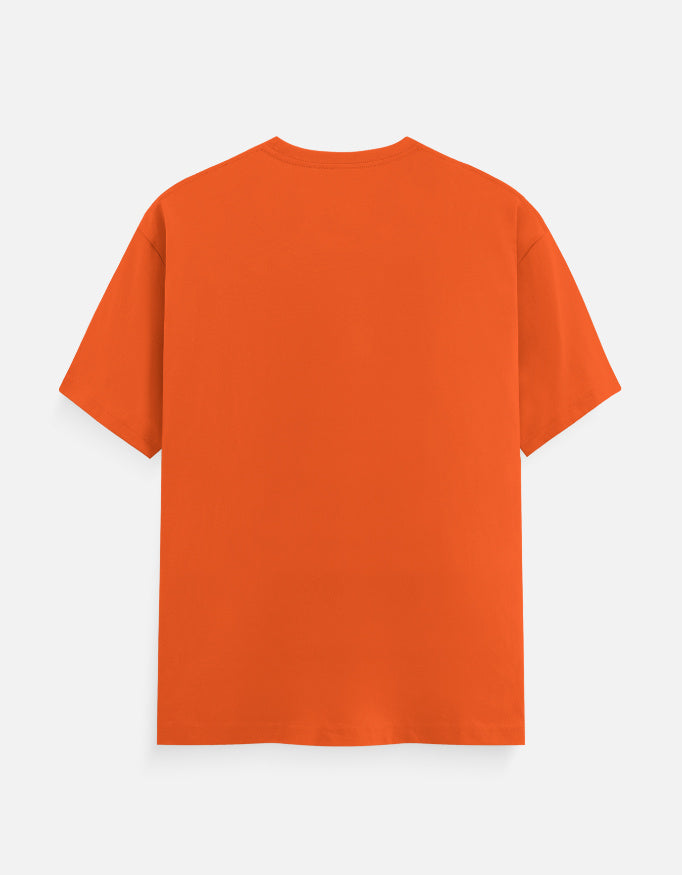 Orange unisex crew-neck t-shirt, plain back view with no visible graphic