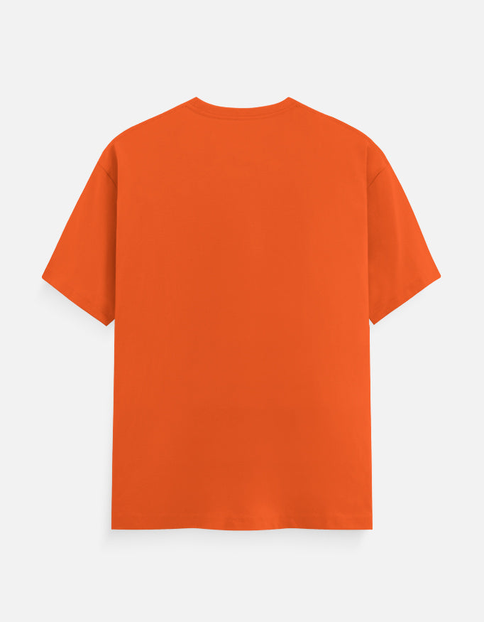 Unisex crew-neck T-shirt in orange, plain front with no visible graphic