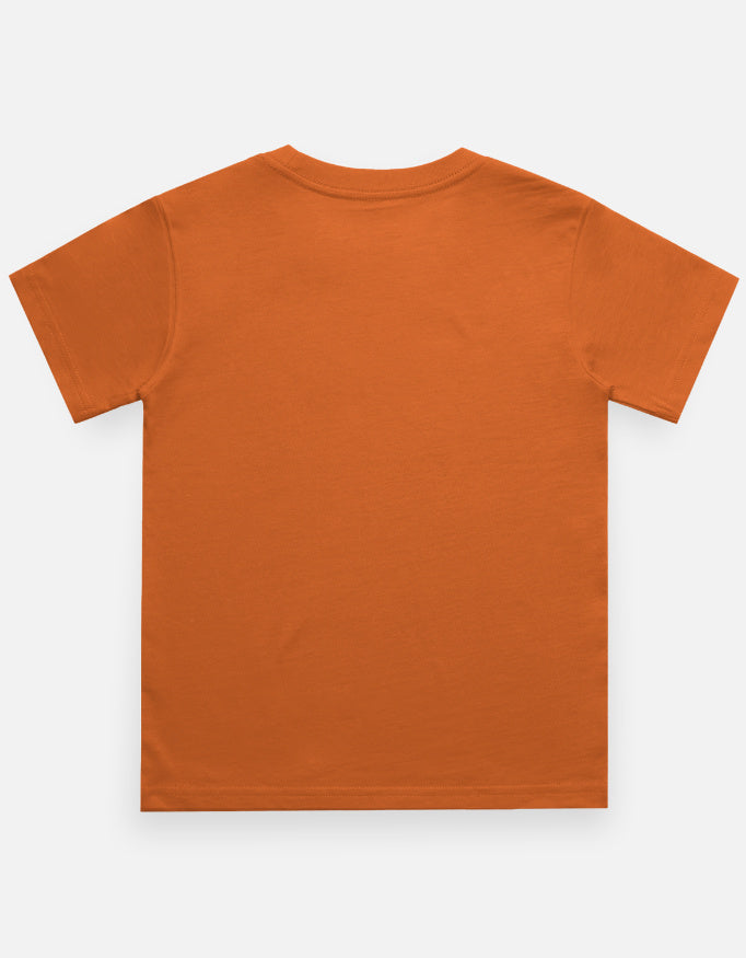 Kids crew neck t-shirt, short sleeves, solid orange