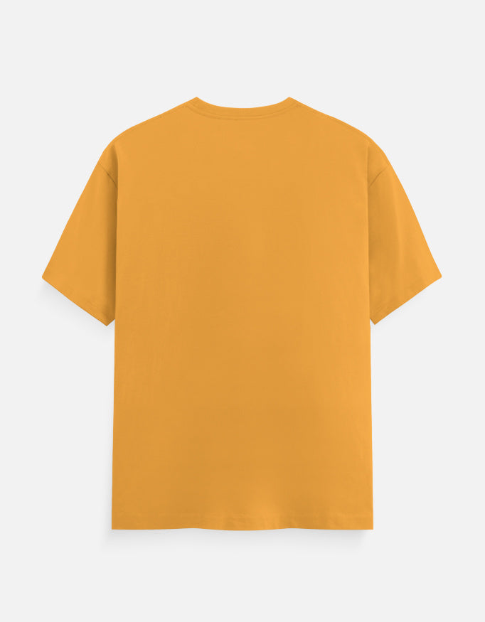 Unisex crew-neck T-shirt in golden yellow, plain front with no visible graphic