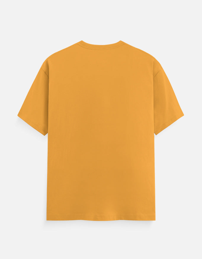 Mustard unisex crew-neck t-shirt, plain back view with no visible graphic