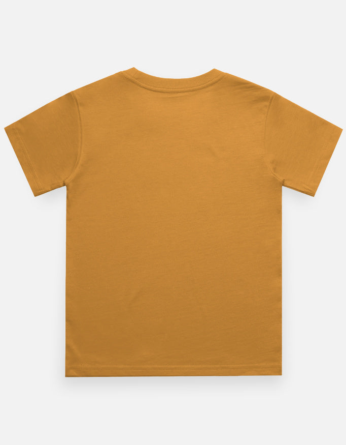 Kids crew neck T-shirt, tan, plain back
