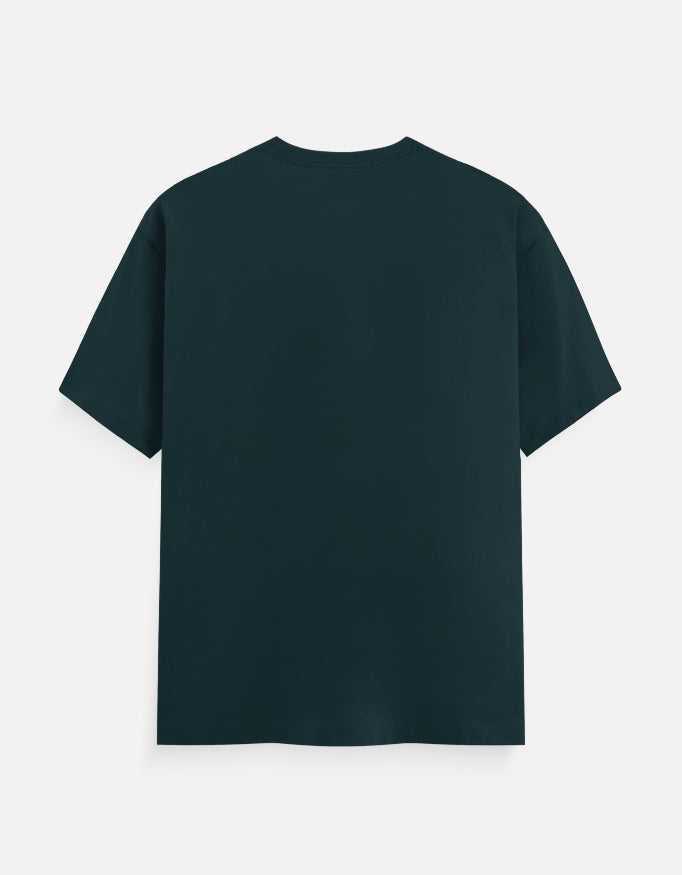Unisex crew-neck T-shirt in dark teal, short sleeves, plain front