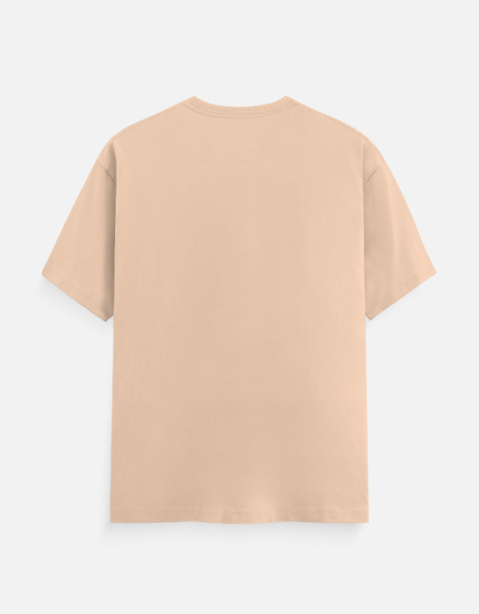 Beige unisex crew-neck t-shirt, plain back view with no visible graphic