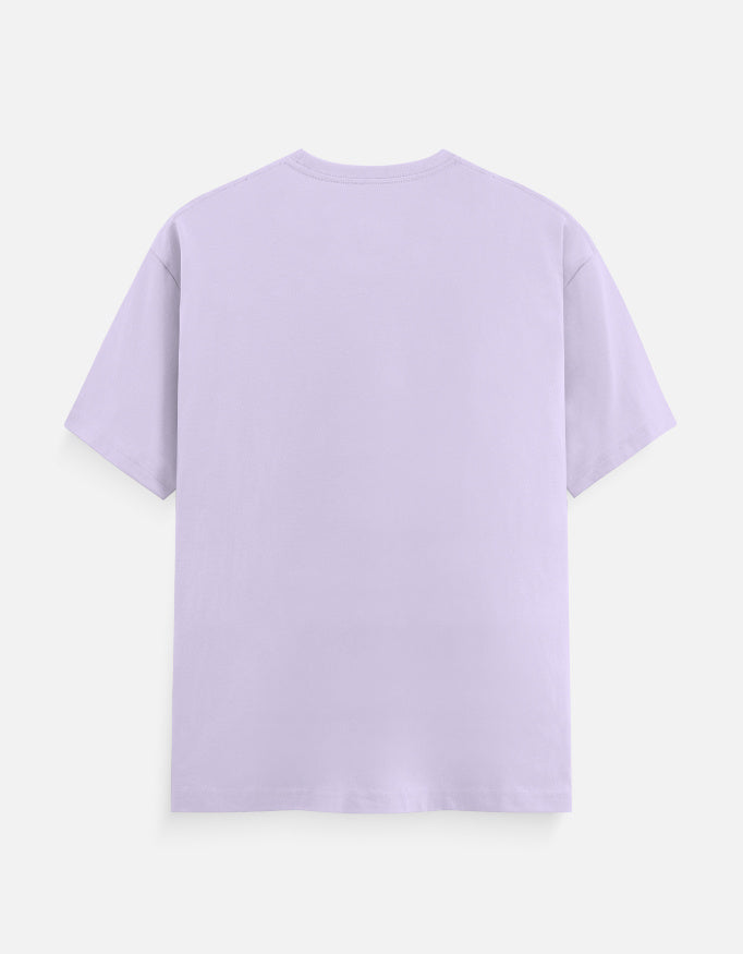 Light lavender unisex classic crew neck T-shirt, short-sleeve, plain back view