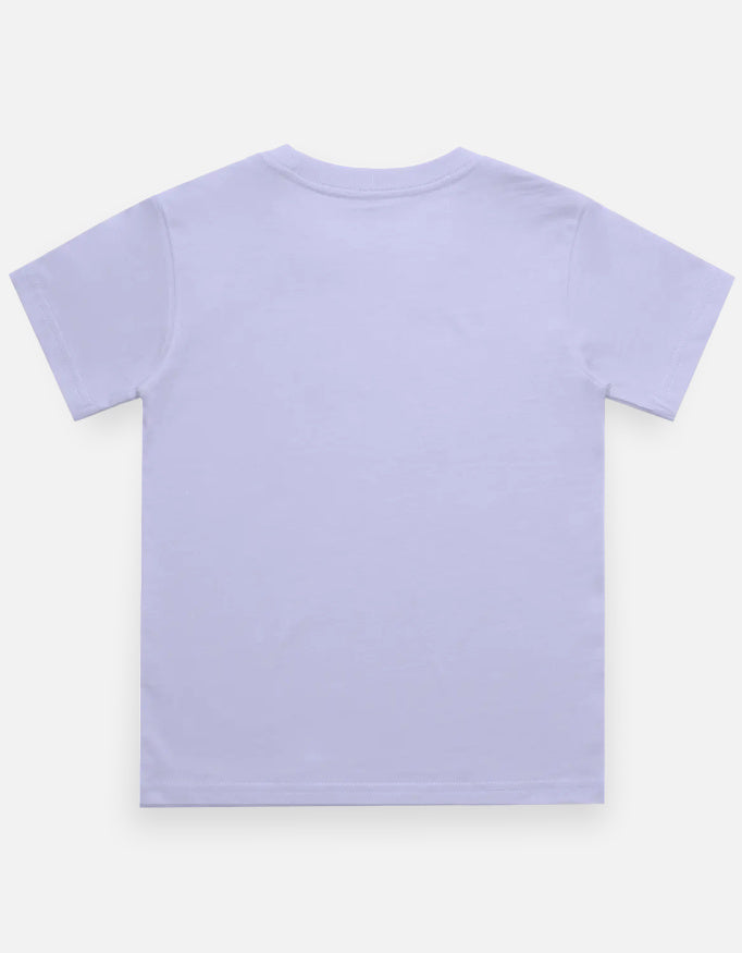 Kids crew neck T-shirt, light lavender, short sleeves