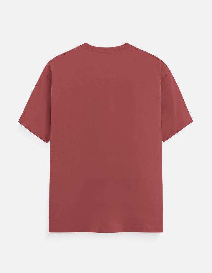 Unisex classic crew neck T-shirt, maroon short-sleeve tee