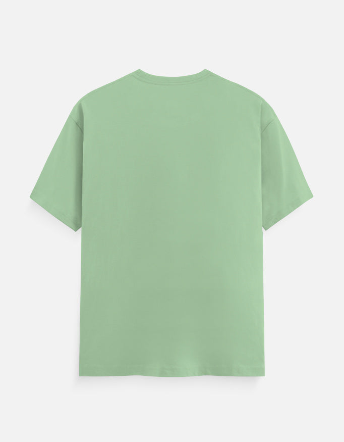 Unisex crew-neck T-shirt in sage green, short sleeves, plain front