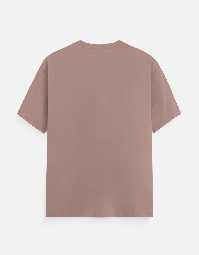 Mushroom brown unisex classic crew neck T-shirt, short-sleeve, plain back view