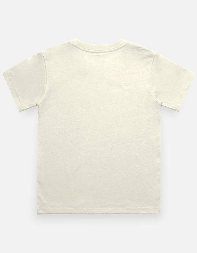 Kids crew neck T-shirt, off-white, short sleeves