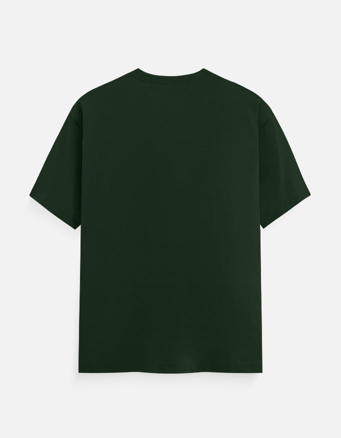 Dark green unisex crew-neck t-shirt, plain back view with no visible graphic