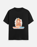 Black unisex crew-neck t-shirt with Ganesha graphic on front